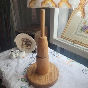 Wooden Angle Food Cake Inverter Handcrafted Vintage